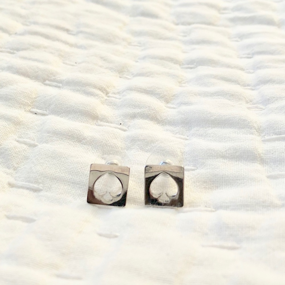 Kate Spade Silver Logo Earrings